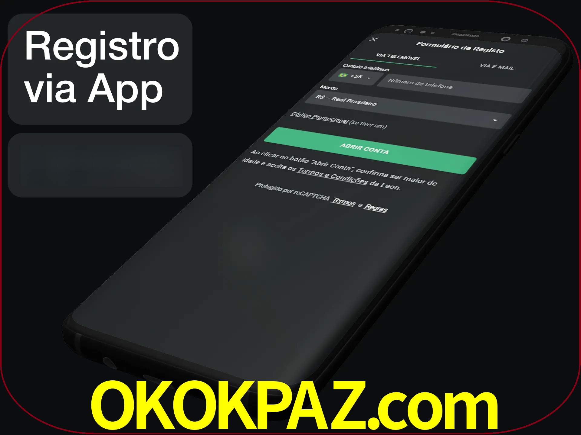 Registre-se quiclly em LeonBet usando o aplicativo.